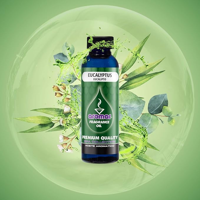 AROMAR Premium Fragrance Oil, 4oz Bottle 3 Pack Long Lasting Aromatic Scent, Fresh and Revitalizing Aromatherapy for Living Room, Bedroom, and Kitchen 12oz Eucalyptus