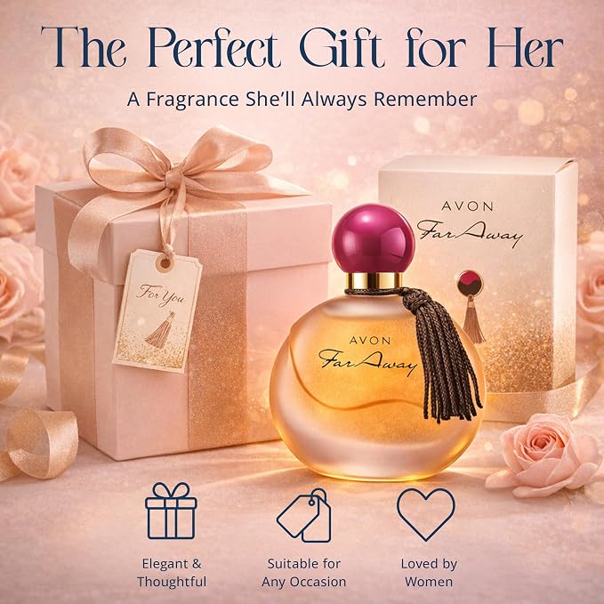 AVON Far Away Eau de Parfum for Women - Amber Floral Scent - Signature Fragrance for Special Occasions Long Lasting Perfume Spray - Elegant Parfum for Her 1.7 fl oz Travel Size Spray