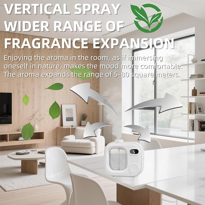 Waterless Essential Oil Diffuser Ultrasonic Essential Oil Diffuser for Home Large Rooms Bathroom Hotel Office Car - Cordless with 5 Mist Levels Waterless Difusor Aroma 360 Fragrance Machine