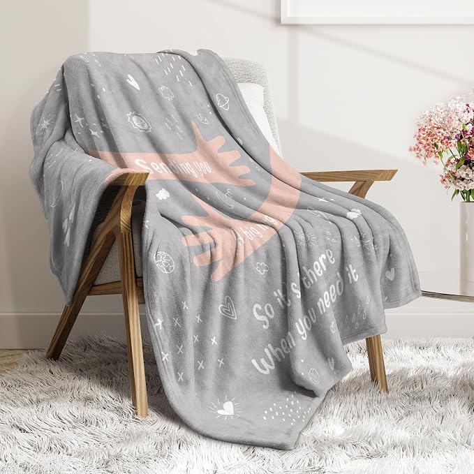 Get Well Gifts for Women Men, Hug/Healing Blanket | Thinking of You/Cancer Care/Sympathy/After Surgery Gifts for Friends, Sister, Coworkers, Soft Throw Blankets 50'' x 60''