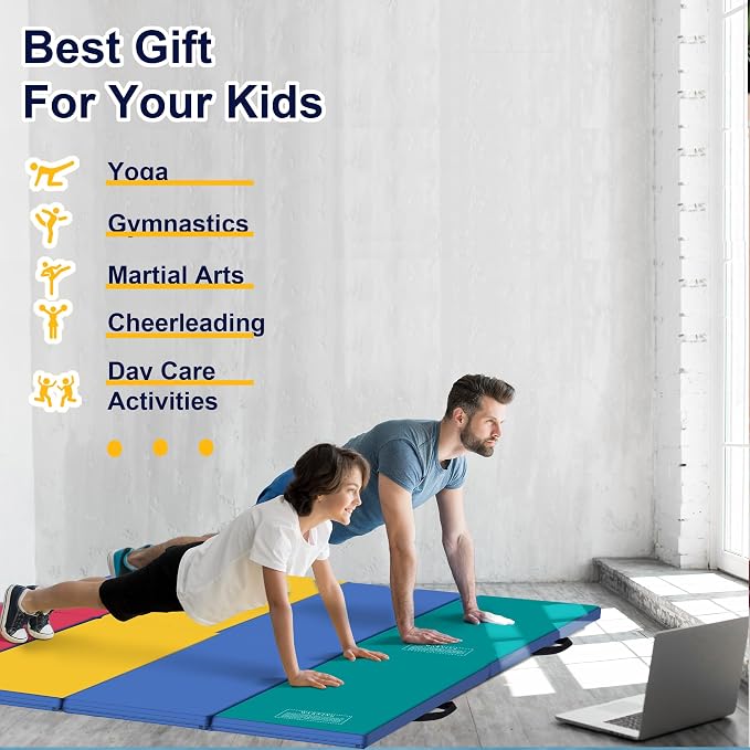 Polar Aurora 3'x6'x2 Thick Folding Gymnastics Exercise Mat Aerobics Stretching Yoga Mats