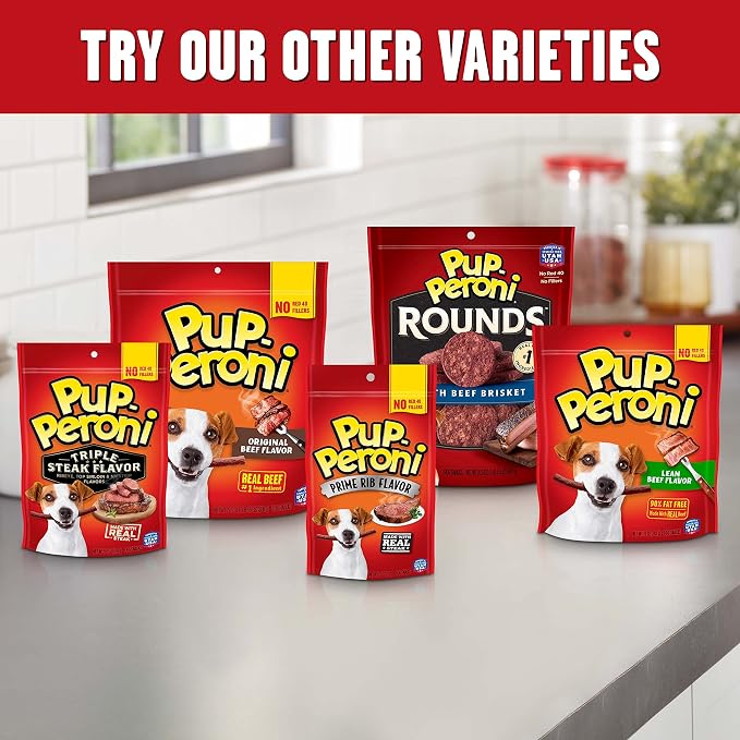 Pup-Peroni Dog Treats, Original Beef Flavor, 38 Ounce, Made with Real Beef (Pack of 4)
