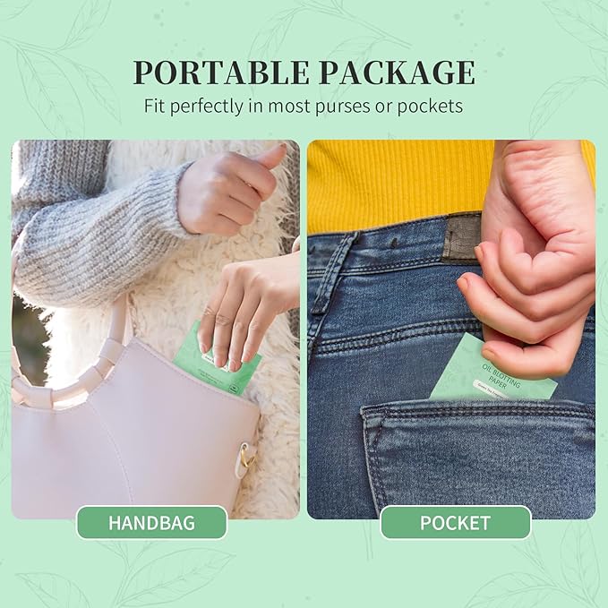 Oil Blotting Sheets for Face Refills Only,DUcare 200 Sheets Green Tea Blotting Paper For Oily Skin