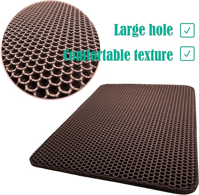 HTTMT- (23x17 inch) Pet Supplies Cats Litter & Housebreaking 58X43 Brown Cat litter Mat Double Layer Pad Trapper Folding Pad EVA Foam Rubber