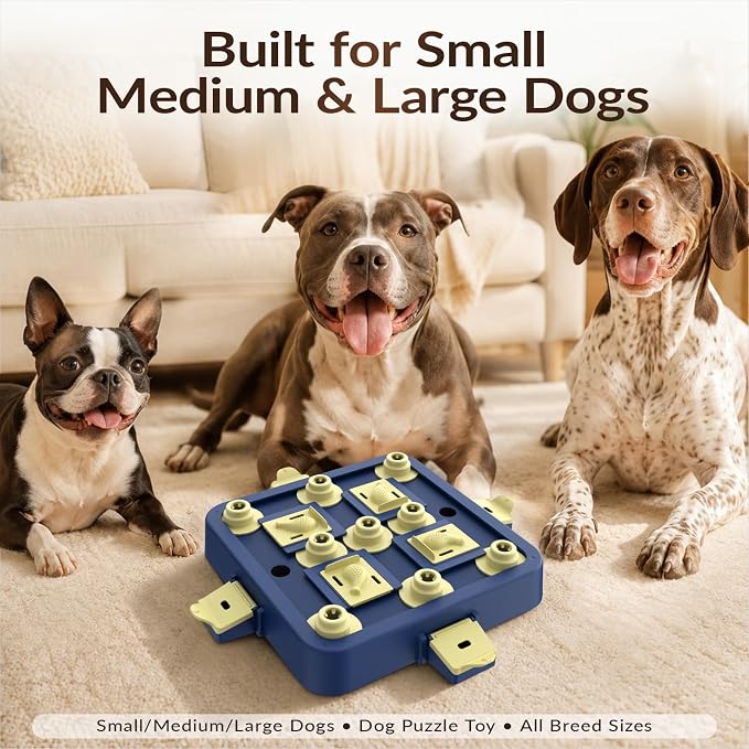 KADTC Dog Chess Puzzle Toy, 3-Levels, Mental Stimulation for Smart Dogs