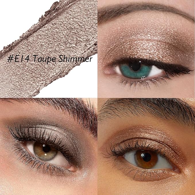 Glitter Eyeshadow Stick - Taupe Shimmer Long Lasting Cream Eye Brightener Shadow Pencil Buildable Sparkling Face Highlighter Makeup, Lightweight Waterproof & Smudge Proof for Easy Application