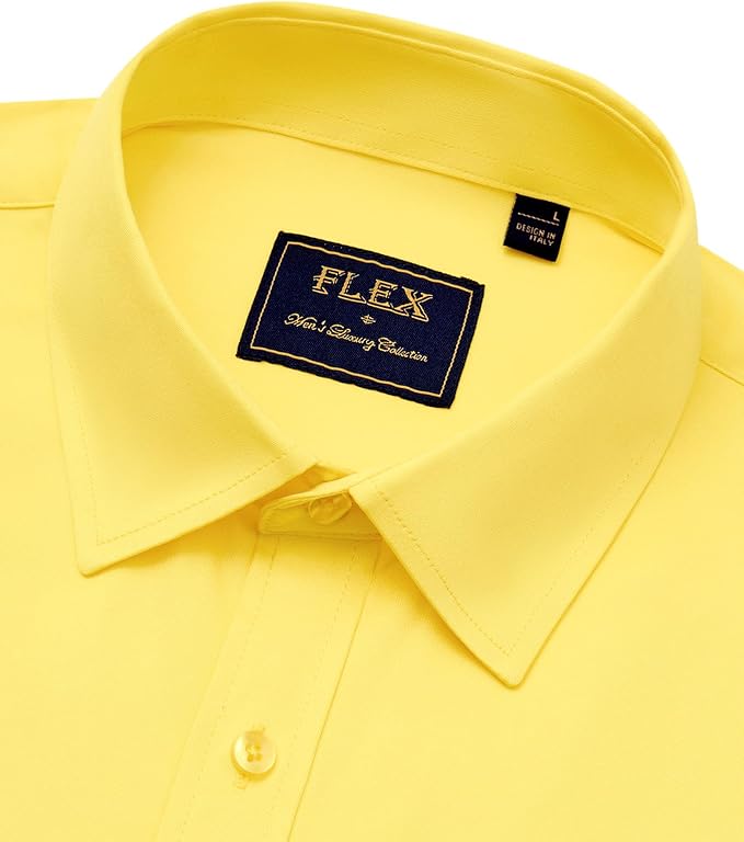J.VER Men's Dress Shirts Solid Long Sleeve Stretch Wrinkle-Free Formal Shirt Business Casual Button Down Shirts