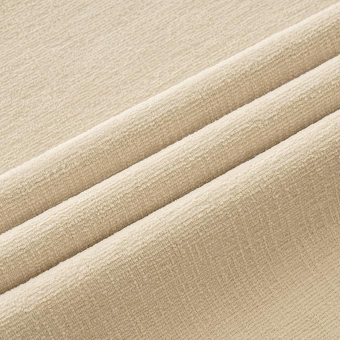 MIULEE Beige Chenille Couch Throw Pillow Covers, 20x20 | Set of 2, Soft Neutral Modern Farmhouse Home Decor, Decorative Pillowcases for Sofa Living Room Bed