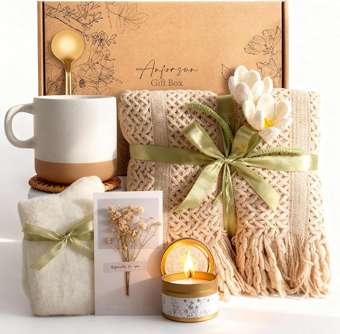 Gift Baskets for Women, Birthday Gifts for Women, Self Care Gift Baskets Care Package, Thank You, Get Well, Sympathy Inspirational Friendship Gifts for Mom, Grandma, Sister,Friends, Girls
