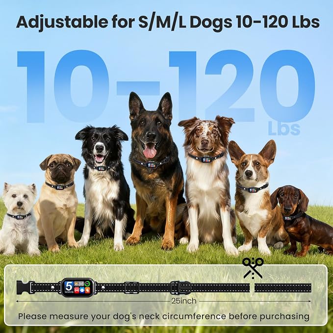 Upgraded Bark Collar for Dogs 10-120lbs, NATGOVOD Smart Anti Barking Collar with 5 Modes & Adjustable Sensitivity & Bark Counter, Waterproof Automatic Bark Collar for Small Medium Large Dogs