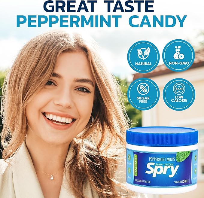 Spry Total Dental Health Kit - All Day Oral Care and Gum Health Including Sugar Free Gum, Candy Mints, Oral Rinse and Spearmint Toothpaste With Xylitol