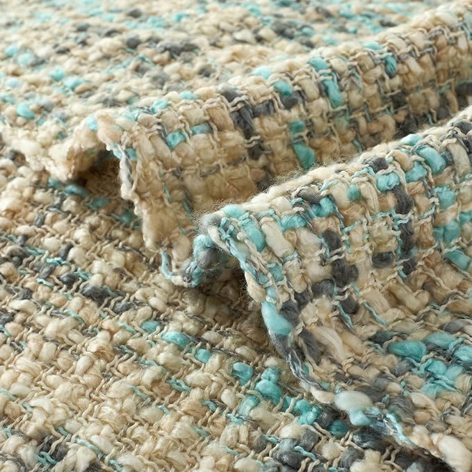 Multi-Color Cable Woven Throw Blanket for Couch - 50"X60" | Multicolored Boho Style,Super Soft Warm Cozy Chunky Blankets with Decorative Tassels for Bed and Sofa,Blue Grey