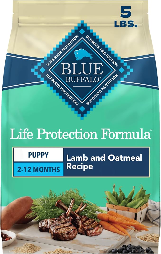 Blue Buffalo Life Protection Formula Lamb Puppy Dry Dog Food, 5 lb | With DHA for Brain Development, Real Lamb #1 Ingredient, Antioxidant-Rich LifeSource Bits, Promotes Healthy Muscle Growth