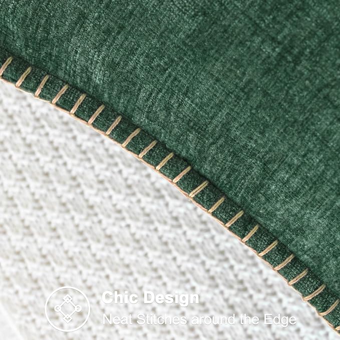 CaliTime Decorative Couch Throw Pillow Covers 18 X 18 Inches Dark Green | Pack of 2, Cozy Chenille Cushion Cases, Cotton Thread Stitching Edges, for Sofa Bed Living Room Farmhouse