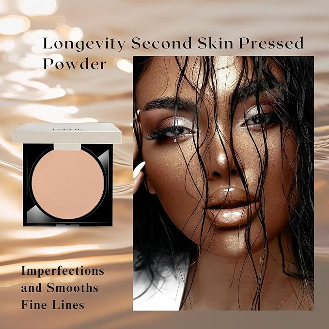 GA-DE Longevity Second Skin Pressed Powder - Face Makeup - Blurs Imperfections and Smooths Fine Lines - 506 Light Medium - 0.39 oz Foundation Powder