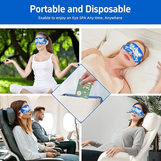 steam Eye mask for Dry Eyes,self-Heating Eye mask for Sleeping,SPA,Relief Stress and Eye Fatigue (10 pcs, Lavender)
