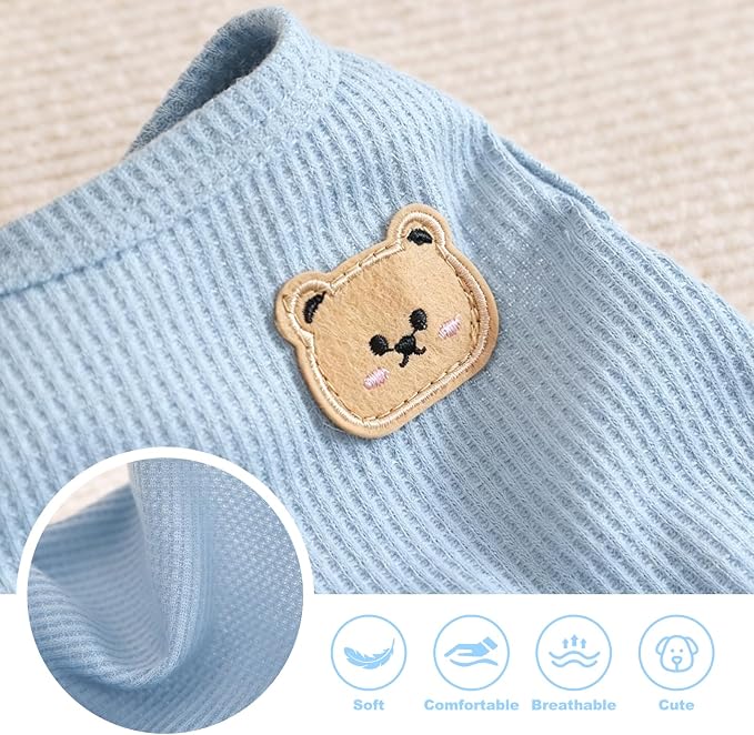 Dog Clothes for Small Dogs, Pet T-Shirt for Boys and Girls | Waffle Knit Dog Tank Top,Comfortable for Summer&Winter,Perfect for Dachshund(3PCS,XLarge)