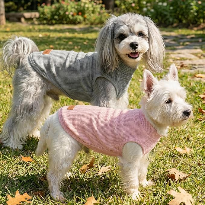 3Pack Dog Shirts Lightweight Waffle Dog Shirt for Small Dogs Sleeveless Dog Shirt for Small Medium Boy Girl Dogs Cozy & Breathable Pet Vest