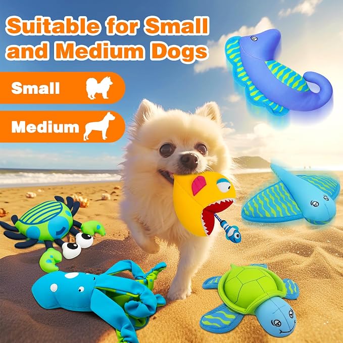 Squeaky Dog Toys, Floating Dog Toys for Indoor or Outward Play, Interactive Dog Gifts for Small and Medium Dogs – Manta