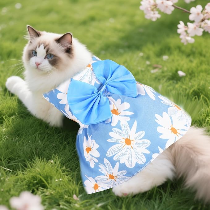 choyaxo Floral Dog Dress Cute Dog Skirt Pet Dress Summer Pet Clothes for Puppy Small Cats