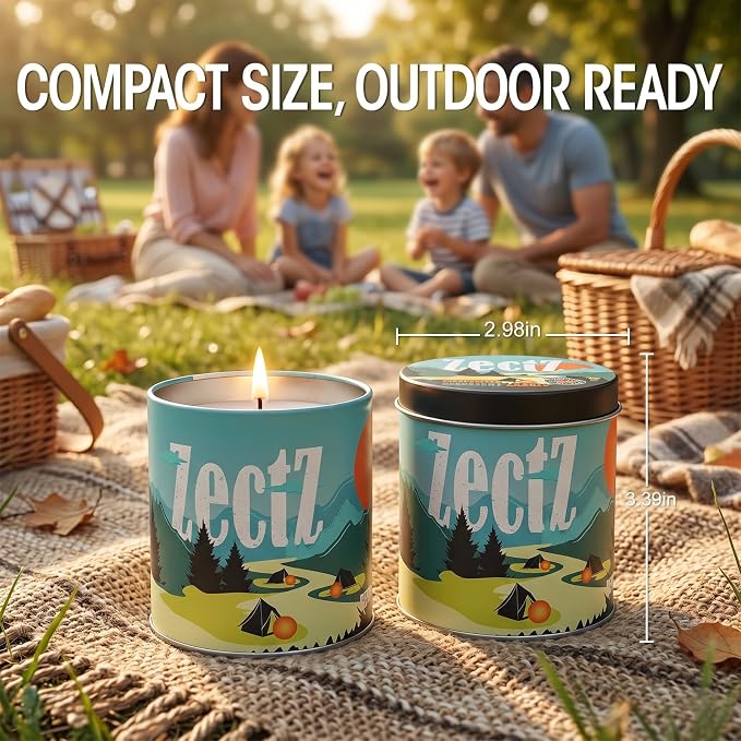 Citronella Candle for Outdoor Indoor, with Lemongrass, Rosemary, and Peppermint Oil, 9 oz 2 per Pack
