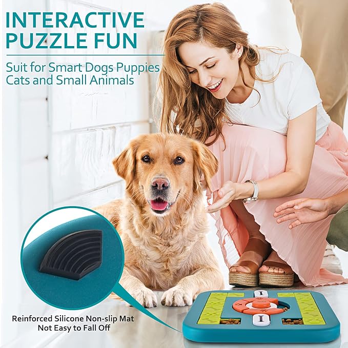 Dog Puzzle Toys, Treat Dispensing Dog Enrichment Toys for IQ Training and Brain Stimulation, Interactive Mentally Stimulating Toys as Gifts for Puppies, Cats, Dogs (M-Level 3)