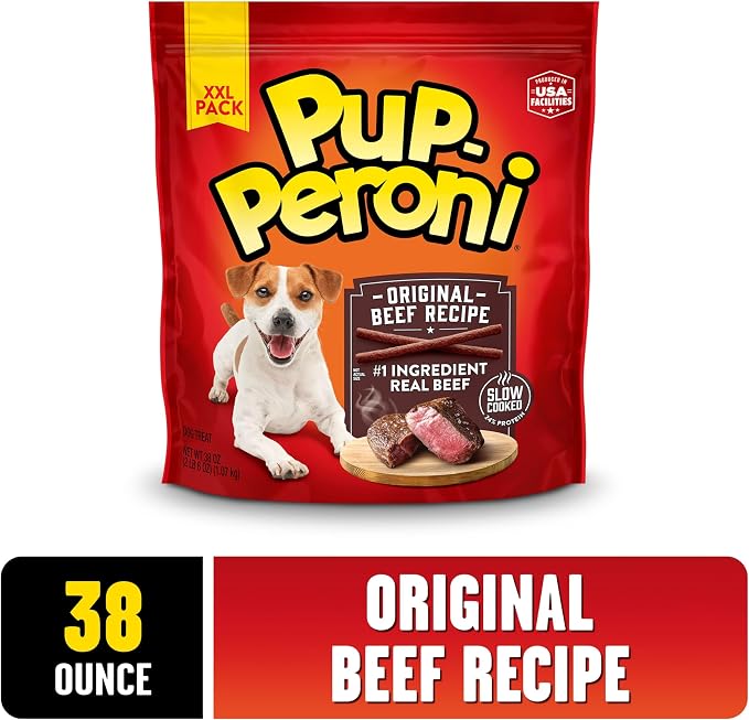Pup-Peroni Dog Treats, Original Beef Flavor, 38 Ounce, Made with Real Beef (Pack of 4)