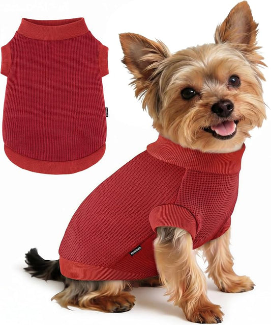 1 Pack Dog Shirt for Small Supplies Functional Waffle Dog Clothes Warm Soft Sweatshirt Outfit for Dogs Cats Pet Apparel
