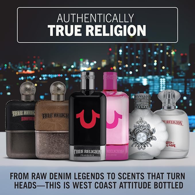 True Religion Hippie Chic Eau De Parfum Spray for Women - Perfume for Women, Fruity Floral Fragrance w/ Jasmine, Sandalwood & Vanilla, EDT, Designer Scent for Her, Long Lasting - 3.4 fl oz (100 mL)