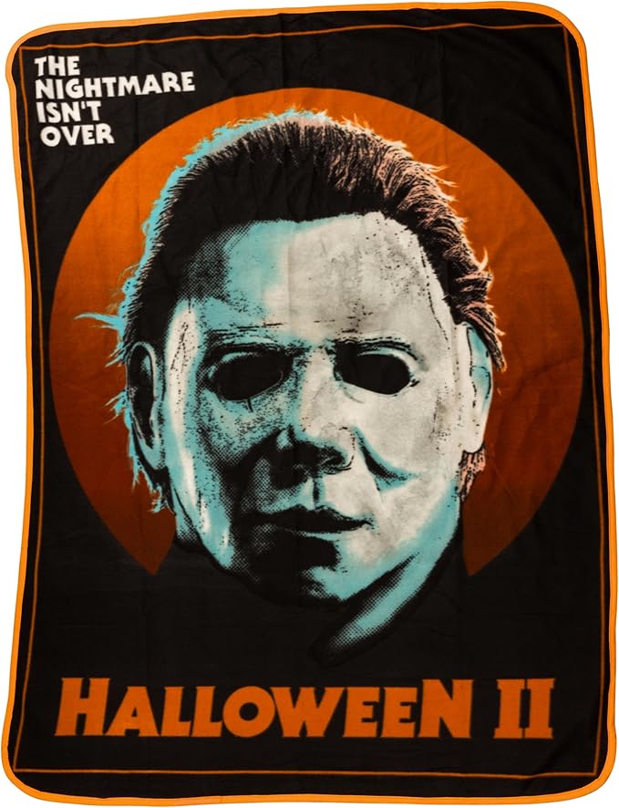 Silver Buffalo Halloween II, Fleece Throw Blanket, 45x60in | The Nightmare Isn't Over, Soft and Cozy, 180 GSM