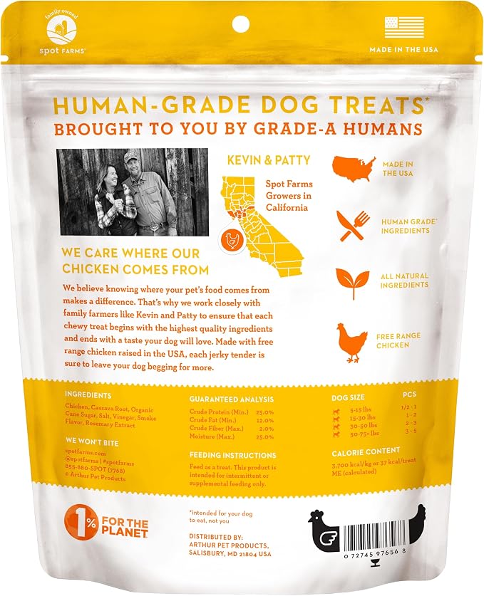 Spot Farms® Basic Chicken Tenders Dog Treats 12 oz | Human Grade, No corn, No wheat, No soy, Glycerin Free, Made in the USA