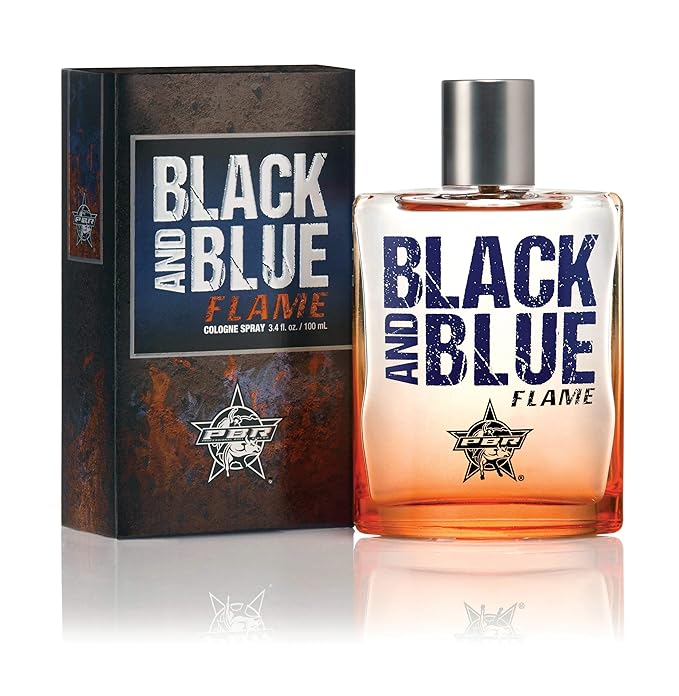 Tru Western PBR Black and Blue Flame Men’s Cologne Spray for Men, Bergamot, Black Tea, Lavender, Sandalwood & Vetiver Notes, 3.4 fl oz (100 ml)