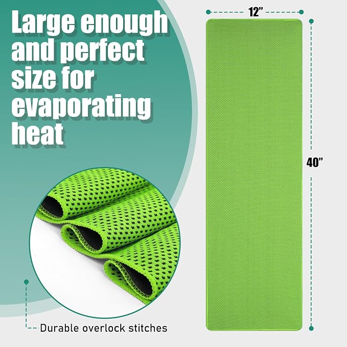 40"*12" Cooling Towels 6 PCS, Cool Towels Sports Cooling Rags for Neck and Face, Sweat Neck Cooling Towel for Hot Weather, Chilly Towels for Athletes, Yoga, Gym, Golf