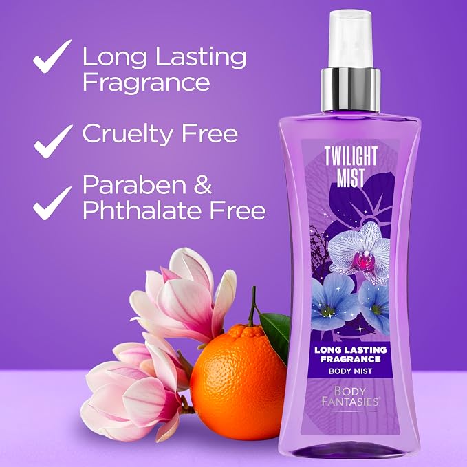 Body Fantasies Signature Fragrance Body Spray, Twilight Mist, 8 fl oz (Pack of 2)