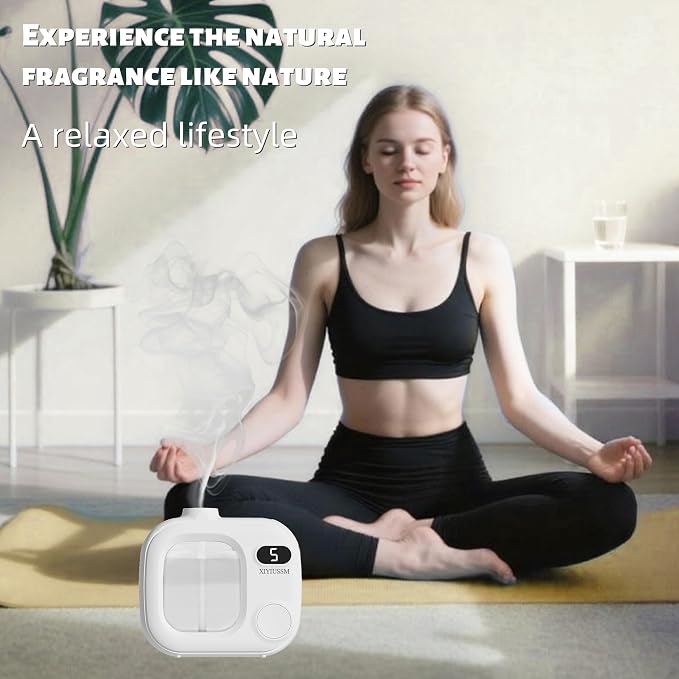 Essential Oil Diffuser for Home Small Waterless Aroma Diffuser for Office, Hotel & Car, Battery Operated Portable Mini Scent Diffuser Machine (7pcs Refill, Essential Oil Set)