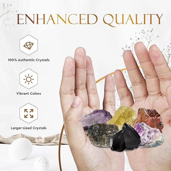 Wyspell Scorpio Crystal Set - 6 Raw Scorpio Crystals and Healing Stones - Scorpio Gifts for Women - Birthday Gifts for Women - Astrology Gifts for Women - Zodiac Crystal Set - Healing Gifts