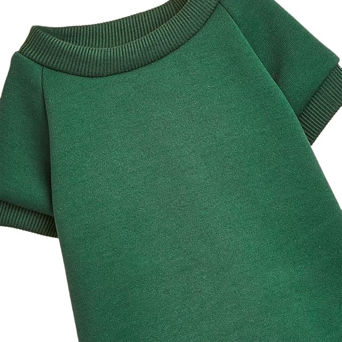 Soft Puppy Sweater for Small Dogs Winter Knit Pullover, Green XS | Elastic Cuffs Pet Clothes, Holiday Party Matching, Fall Winter Daily Outfit, Soft Breathable Machine Washable Sweatshirt