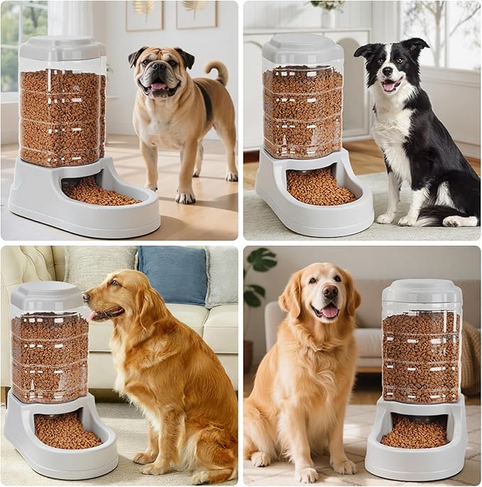 Kenond 9.5L Gravity Large Dog Feeder, Automatic Dogs Food Dispenser | Wide Mouth, Easy to Clean/ Gravity Filled/ Large Capacity/ Multi Pet Home