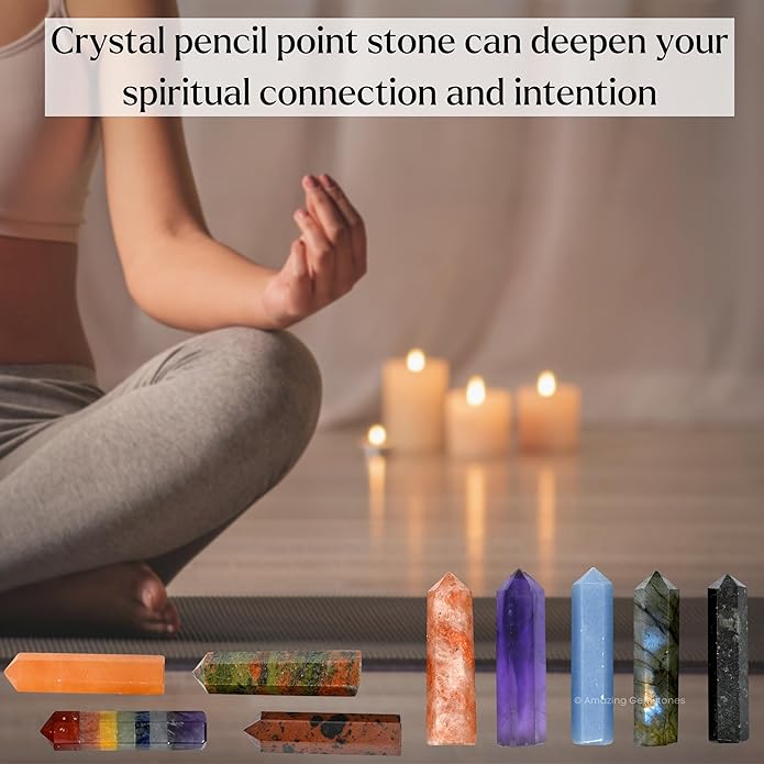 Amazing Gemstone Crystal Points Bulk Healing Crystals & Stones - Premium Single Terminated Healing Wand Point Bulk Crystals for Crafts, Crystal Grid, DIY Work
