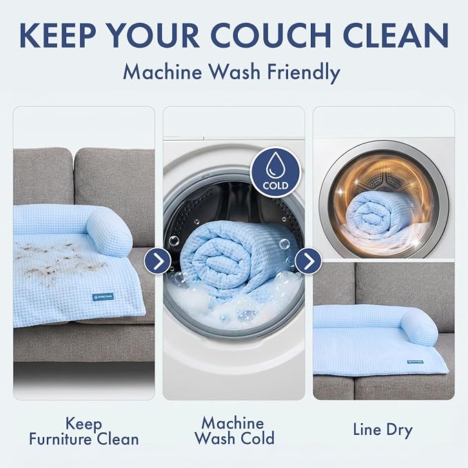 Spark Paws Cooling Couch Cover Dog Bed, Furniture Protector Mat | Non-Toxic Washable Pet Cooling Pad for Large, Medium and Small Dogs