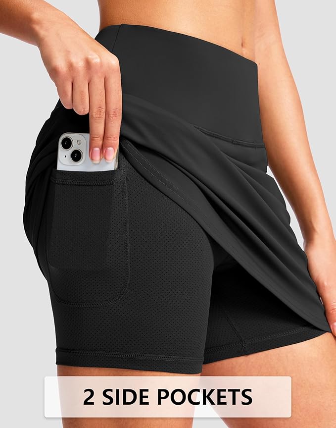 G Gradual 16"/18" Skorts for Women Golf Skirt with 2 Pockets Summer Casual | Built-In Shorts, High Waist, Soft 4-Way Stretch, Breathable Mesh Liner, Tennis Pickleball Athletic Wear, Easy To Match