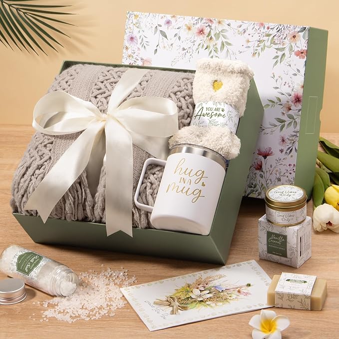 Self Care Get Well Soon Gift Baskets for Women Birthday Gifts Care Package | Sympathy Spa Gift Baskets After Surgery, Christmas Thinking of You Inspirational Gifts for Mom Her Sister Grandma Best Friend