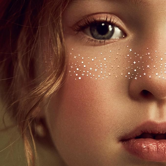 Face Glitter Freckles, Makeup Patches-Silver-Face Glitter Speckles Patches, 4pcs