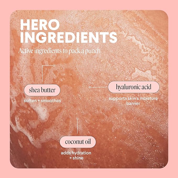 MONDAY HAIRCARE MOISTURE Body Wash with Hyaluronic Acid, Shea Butter, Coconut Oil & Grapefruit Extract for Normal to Dry Skin 900 mL (Dual Pack)