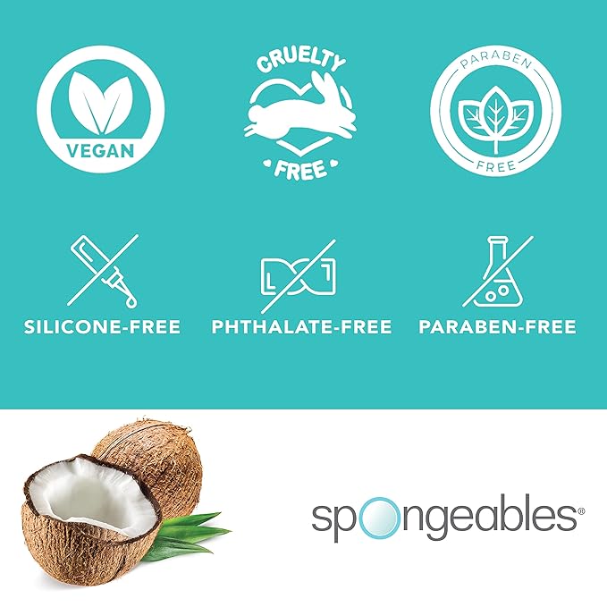 Spongables Pedi Scrub Foot Exfoliating 5+ Wash Travel Sponge, Coconut Colada, 2 Count