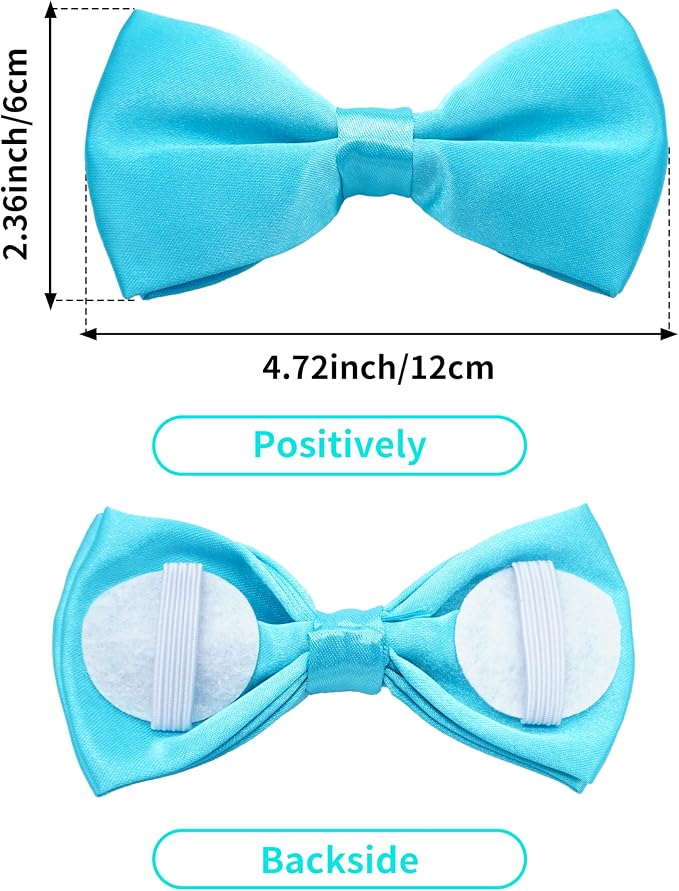 PET SHOW 12 Pack Plain Dog Bowties for Large Dogs Slide on Collar