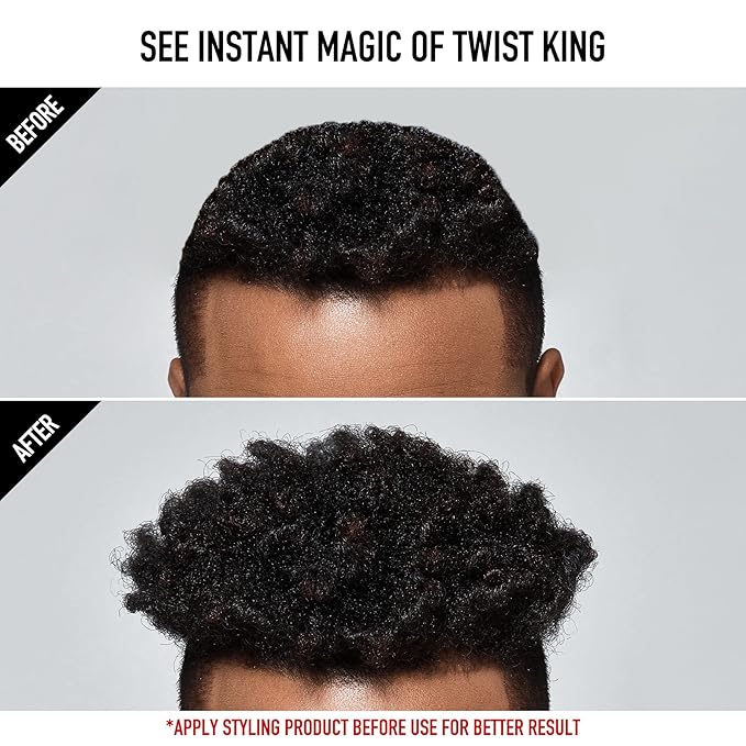 RED by Kiss BowWow Twist King Premium Luxury Twist Styler Comb Brush, Durable Washable Alternative for Sponge for Barbers and Daily Use, Ideal for Afro, Curly, Coiled, 4C Hair