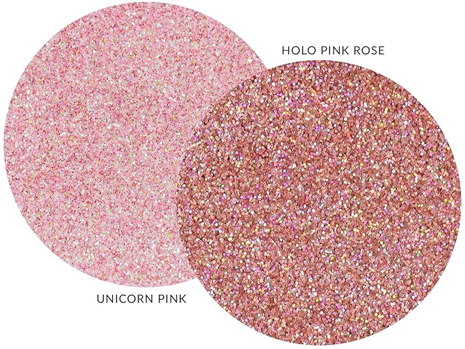 MARBLERS Twinkle Face & Body Glitter Duo [Unicorn Pink & Holo Pink Rose] 0.36oz (10g) | Non-Toxic | Cruelty-Free | Eyeshadow, Nail Polish, Nail Art | Festival, Rave Party Makeup | Nail Art | Gel Nail
