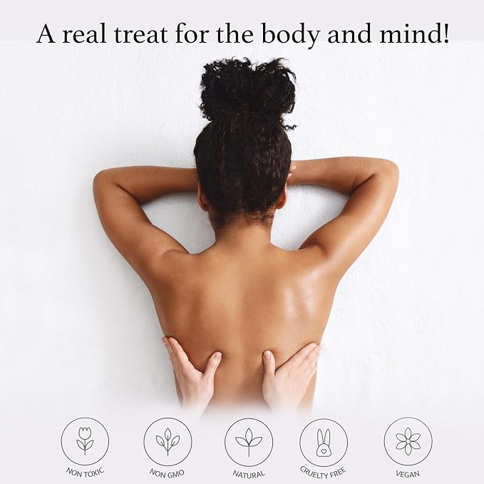 Massage Oil for Home Spa - Vegan Moisturizing Body Oil Candle for Relaxation - Hydrating Skin Care Massage Oils with Essential Oils (6.76oz)