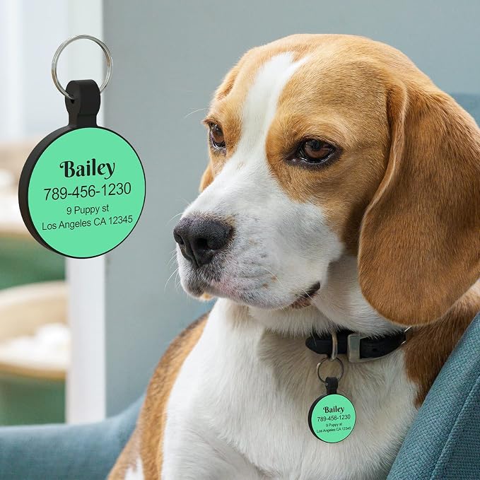 MYLUCKYTAG Silent Silicone QR Code Pet ID | Personalized Dog & Cat Collar Tag | Online Profile with Scanned Location Alert Email